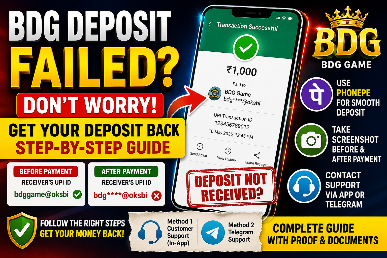 BDG Deposit Failed? Follow These Steps to Get Your Deposit Back